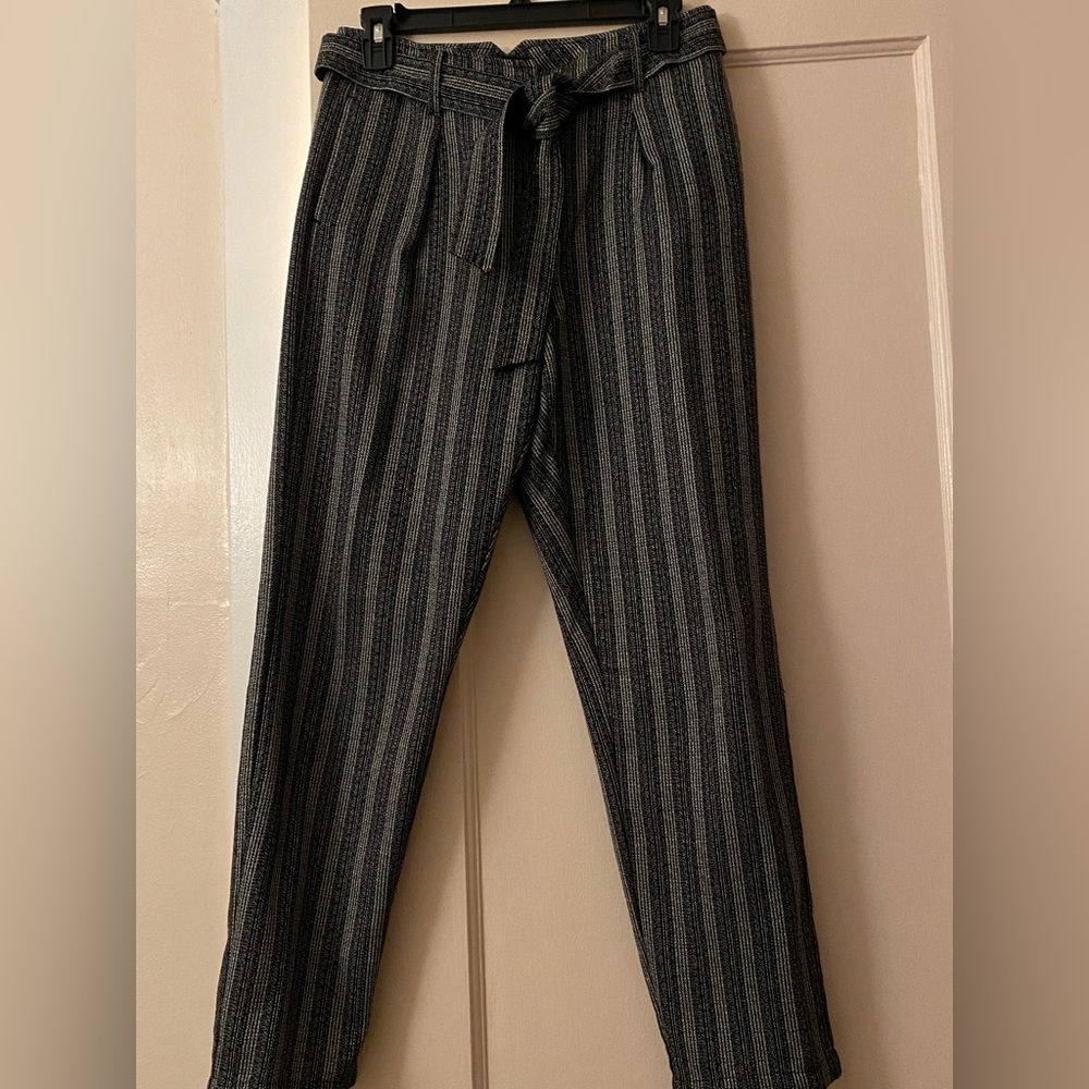 Topshop Pinstripe high rise trousers